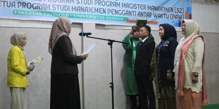 Dekan FE UNA Lantik Pimpinan Prodi Manajemen dan Magister Manajemen, Wakil Bupati Asahan Hadir Beri Dukungan