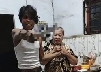 Viral, Pemuda di Kota Pinang Sandera Wanita dengan Parang