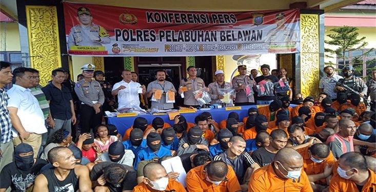 Sebulan, Polres Pelabuhan Belawan Gulung 48 Pria Kasus Narkoba